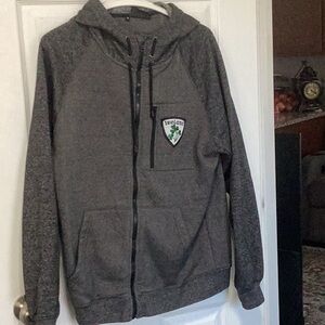 Gray Hooded Jacket with Ireland Patch